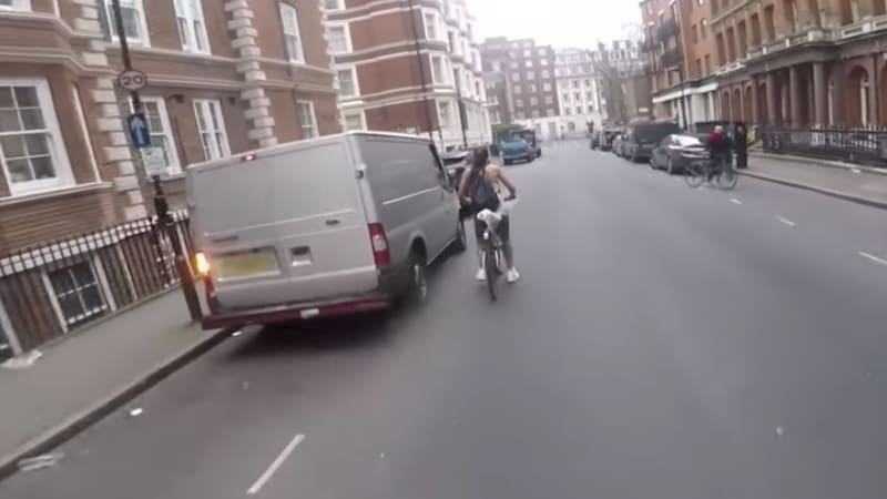 Watch a cyclist get revenge on a sleazy catcalling van driver